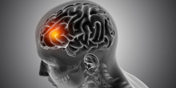 ilustración cerebro iluminado hombre.
